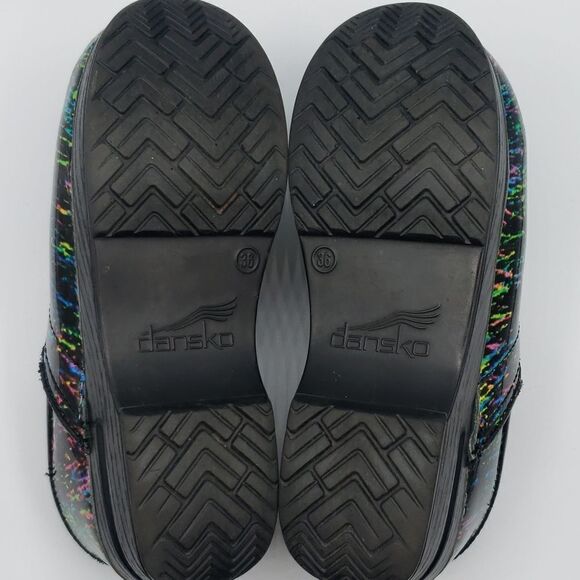 Dansko Women's 36 Neon Rainbow & Black Professional Clog - Picture 14 of 15